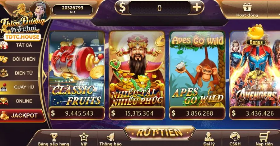 Trò chơi điện tử Slot game tại Saowin với các biểu tượng may mắn và giải độc đắc